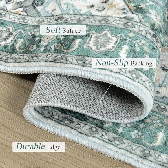 Persian Vintage Floor Mat, Boho Tribal Area Rug Stain Resistant SIZE 2x3 - Picture 6 of 10